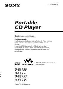 Bedienungsanleitung Sony D-EJ750 Discman
