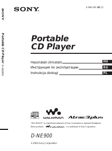 Használati útmutató Sony D-NE900 Hordozható CD-lejátszó