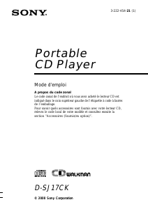 Mode d’emploi Sony D-SJ17CK Lecteur CD portable