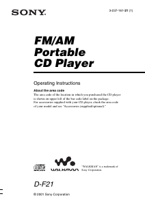 Manual Sony D-F21 Discman