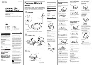 Manual Sony D-181V Discman