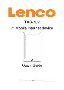 Manual Lenco TAB-702 Tablet