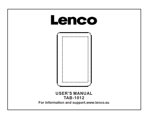 Manual Lenco TAB-1012 Tablet