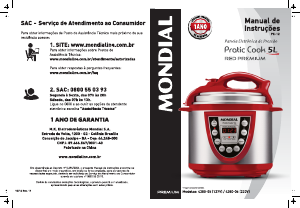 Manual Mondial PE-12 Pratic Cooker Panela pressão