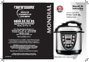 Manual Mondial PE-25 Pratic Cook Panela pressão