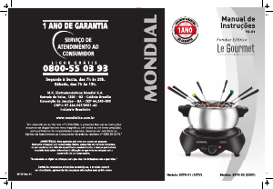 Manual Mondial FD-01 Le Gourmet Fondue