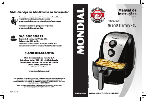 Manual Mondial AF-17 Grand Family Fritadeira