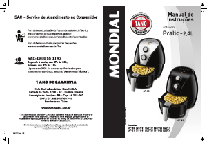 Manual Mondial AF-21 Pratic Fritadeira