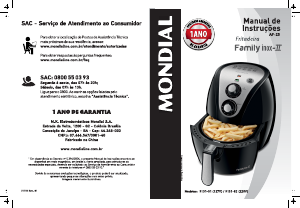 Manual Mondial AF-25 Family Inox II Fritadeira