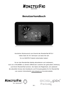 Bedienungsanleitung Easypix MonsterPad EP751 Tablet