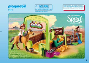 Manual Playmobil set 9478 Spirit Estábulo Lucky e Spirit