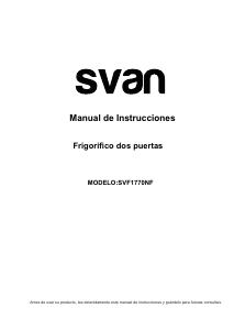 Manual de uso Svan SVF1770NF Frigorífico combinado