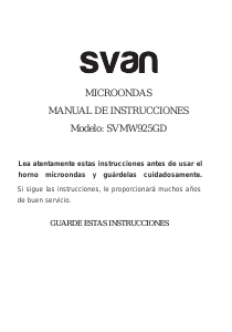 Manual de uso Svan SVMW925GD Microondas
