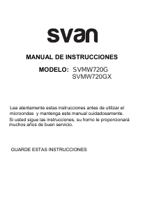 Manual de uso Svan SVMW720GX Microondas