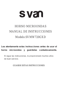 Manual de uso Svan SVMW720GXD Microondas