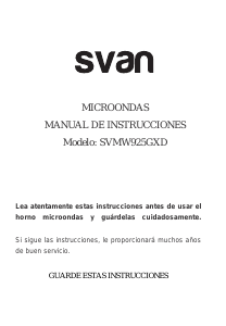 Manual de uso Svan SVMW925GXD Microondas