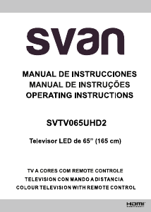 Handleiding Svan SVTV065UHD2 LED televisie