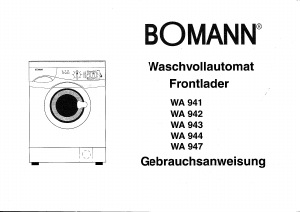 Bedienungsanleitung Bomann WA 941 Waschmaschine