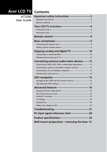 Manual Acer AT3265 LCD Television