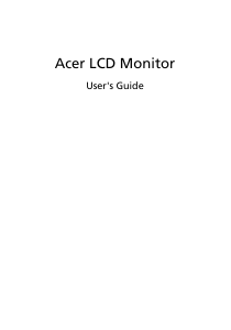 Manual Acer P229HQL LCD Monitor