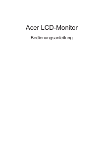 Bedienungsanleitung Acer KKA240HY LCD monitor
