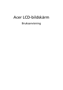 Bruksanvisning Acer V196HQL LCD skärm