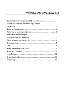 Bruksanvisning Acer P196WV LCD-skjerm