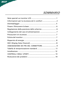 Manuale Acer P225HQ Monitor LCD