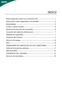 Manual de uso Acer P195HQL Monitor de LCD