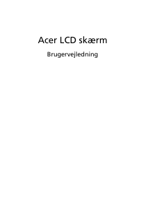 Brugsanvisning Acer KKA220HQ LCD-skærm