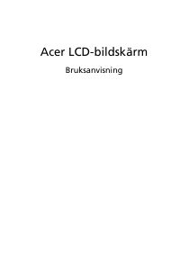Bruksanvisning Acer K272HUL LCD skärm