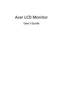 Manual Acer P199WL LCD Monitor