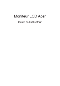 Mode d’emploi Acer H277H Moniteur LCD