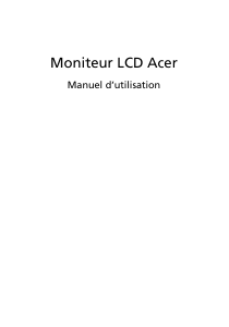 Mode d’emploi Acer V195WL Moniteur LCD