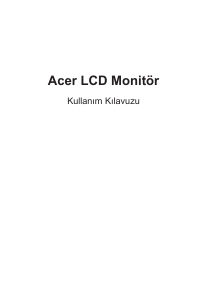 Kullanım kılavuzu Acer XXR382CQK LCD ekran