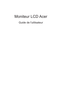 Mode d’emploi Acer B246WL Moniteur LCD