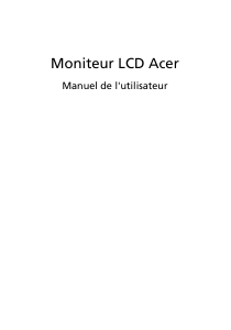 Mode d’emploi Acer V193L Moniteur LCD