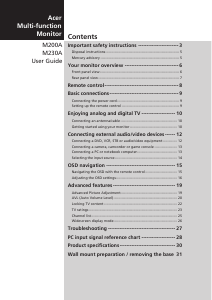 Manual Acer M200A LCD Monitor