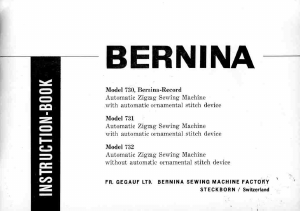 Manual Bernina 731 Sewing Machine