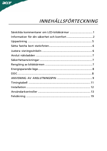 Bruksanvisning Acer G215HV LCD skärm