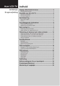 Brugsanvisning Acer M190HQDF LCD-skærm