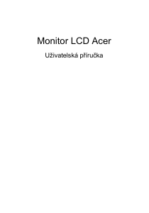 Manuál Acer X203H LCD monitor