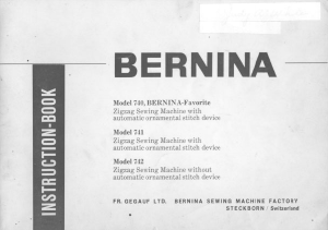Manual Bernina 742 Sewing Machine