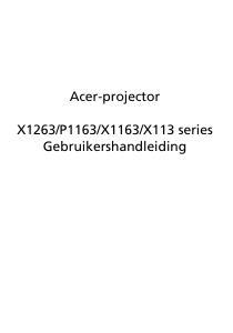 Handleiding Acer X1163N Beamer