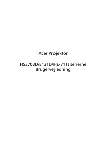 Brugsanvisning Acer H5370BD Projektor