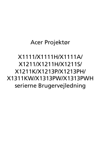 Brugsanvisning Acer X1211K Projektor
