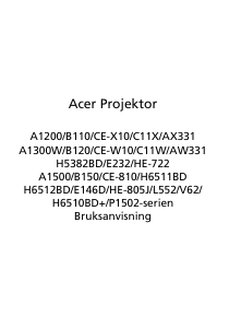 Bruksanvisning Acer H6510BD Plus Projektor