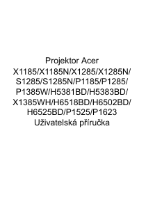 Manuál Acer P1525 Projektor