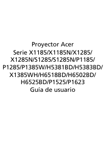 Manual de uso Acer H5381BD Proyector