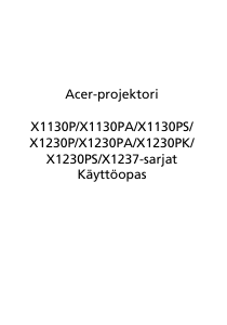 Käyttöohje Acer X1237 Projektori